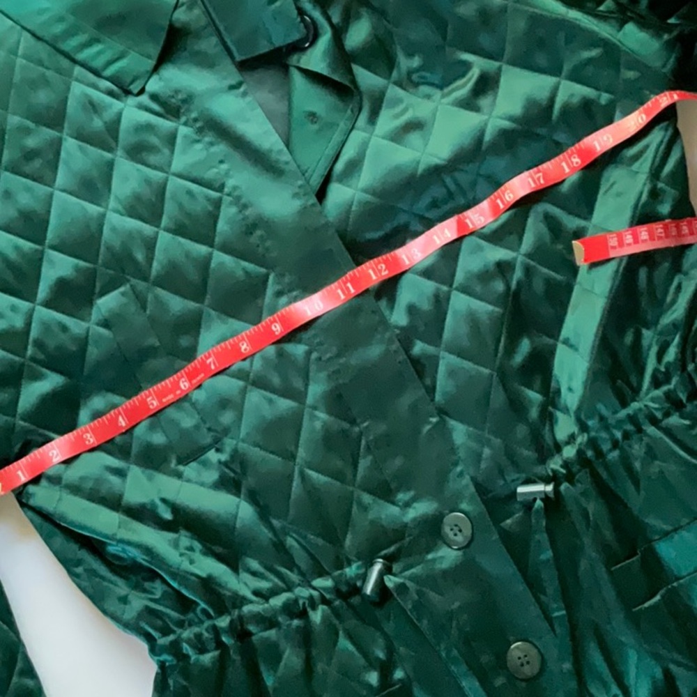 Silk Quilted Anorak Jacket Deep Forest Green NWOT - Picture 6 of 9